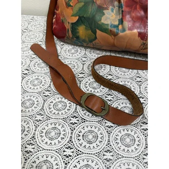 PATRICIA NASH LRG SATCHEL SHOULDER HANDBAG FLORAL PRINT ITALIAN LEATHER DUST BAG - Picture 3 of 15